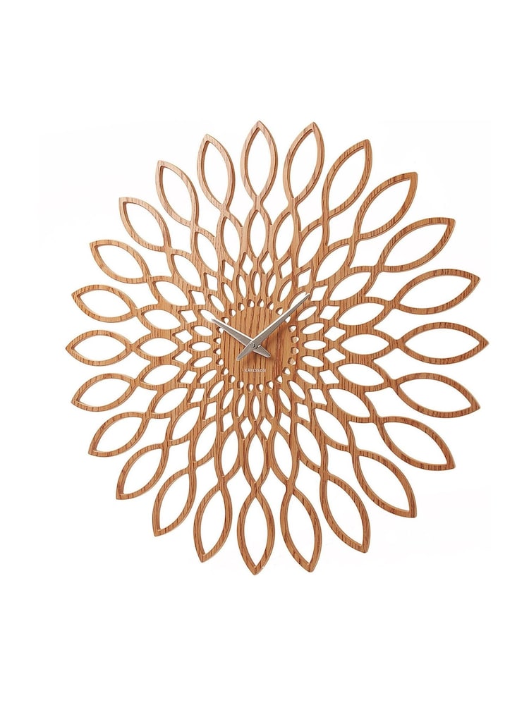 Karlsson Wood Sunflower Wall Clock - Image 2 of 2
