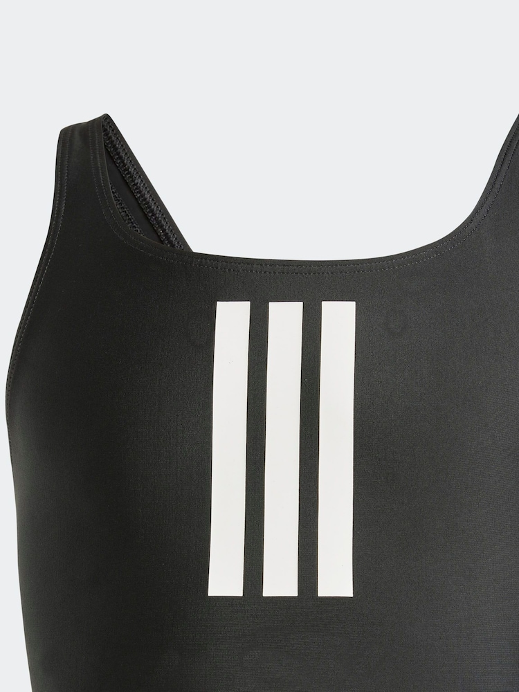 adidas Black/White 3-Stripes Swimsuit Kids - Image 5 of 5