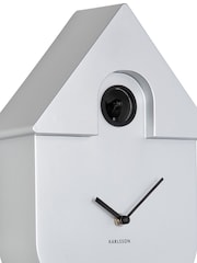 Karlsson Metallic Silver Modern Cuckoo Wall Clock - Image 4 of 5