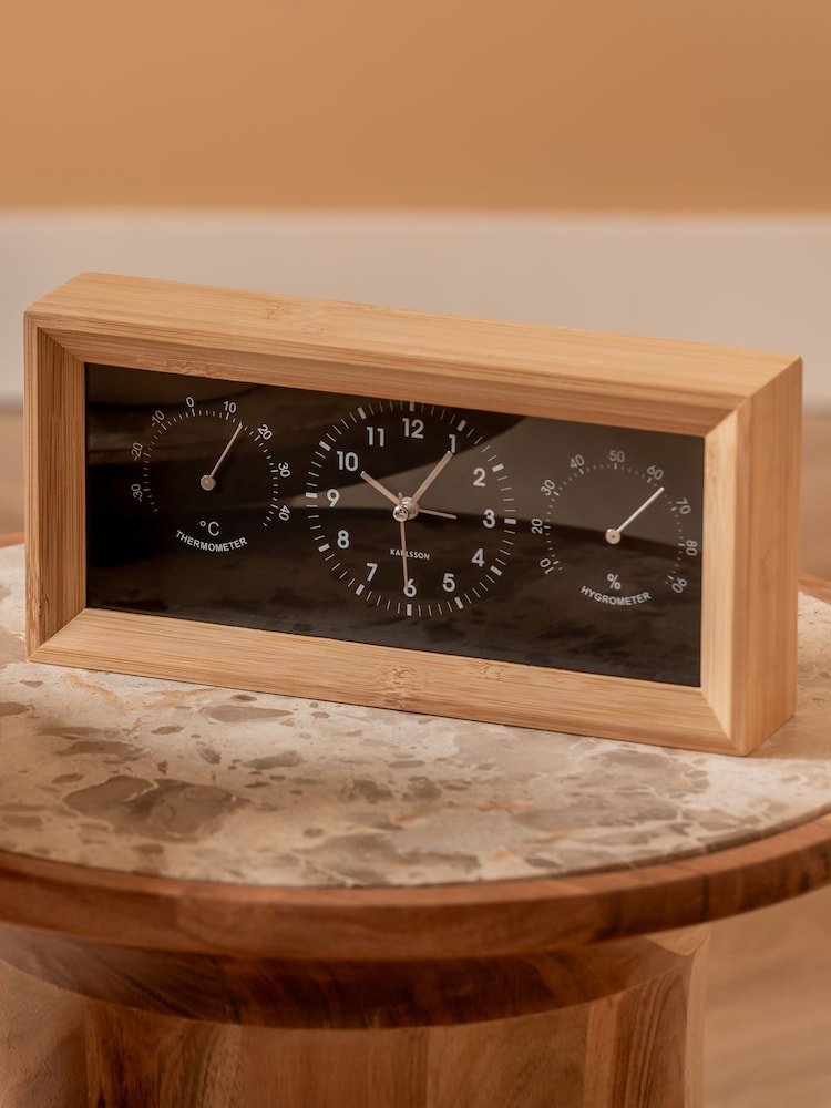 Karlsson Black Neat Alarm Clock - Image 1 of 4