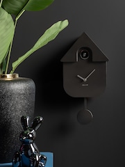 Karlsson Metallic Dark Grey Modern Cuckoo Wall Clock - Image 1 of 1