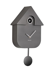 Karlsson Metallic Dark Grey Modern Cuckoo Wall Clock - Image 2 of 5