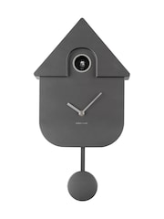 Karlsson Metallic Dark Grey Modern Cuckoo Wall Clock - Image 3 of 5