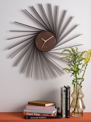 Karlsson Dark Wood Helix Wall Clock - Image 1 of 4
