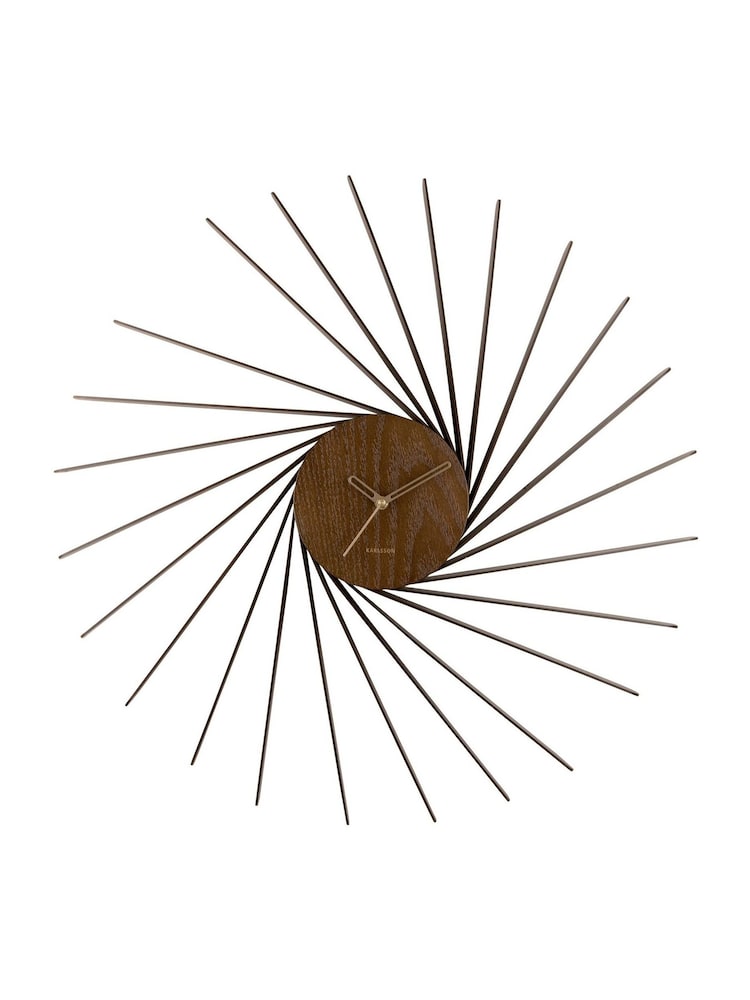 Karlsson Dark Wood Helix Wall Clock - Image 2 of 4