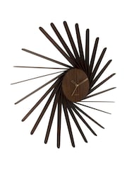 Karlsson Dark Wood Helix Wall Clock - Image 3 of 4