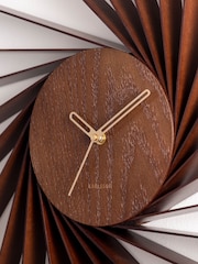 Karlsson Dark Wood Helix Wall Clock - Image 4 of 4
