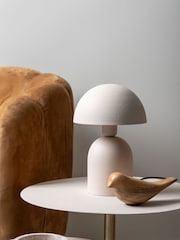 Leitmotiv Warm Grey Boaz Textured Table Lamp - Image 2 of 4