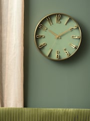 Karlsson Metallic Jungle Green Elevated Glam Wall Clock - Image 1 of 3