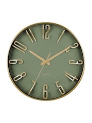 Karlsson Metallic Jungle Green Elevated Glam Wall Clock - Image 2 of 3
