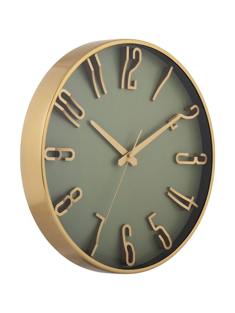 Karlsson Metallic Jungle Green Elevated Glam Wall Clock - Image 3 of 3