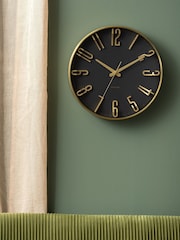 Karlsson Metallic Black Elevated Glam Wall Clock - Image 1 of 3