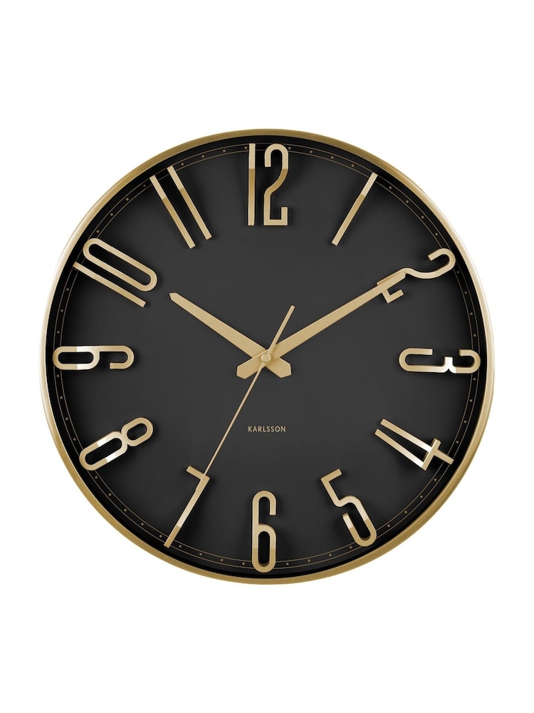 Karlsson Metallic Black Elevated Glam Wall Clock - Image 2 of 3