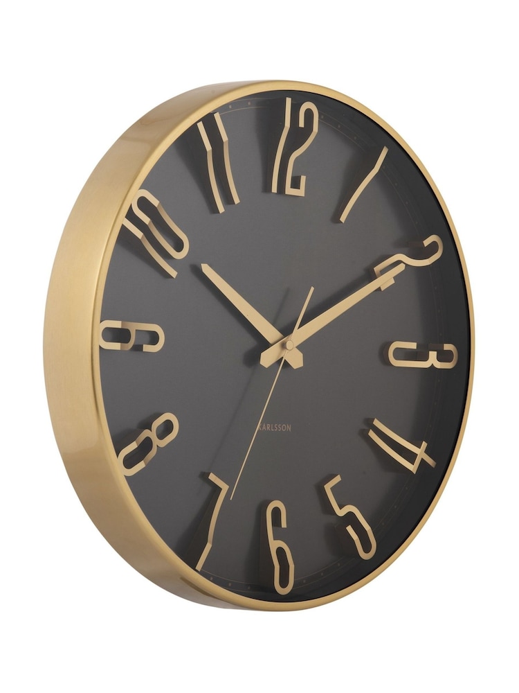 Karlsson Metallic Black Elevated Glam Wall Clock - Image 3 of 3