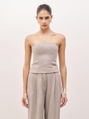 Because Of Alice Grey Herringbone Strapless Bodice Top - Image 1 of 6