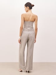 Because Of Alice Grey Herringbone Strapless Bodice Top - Image 3 of 6