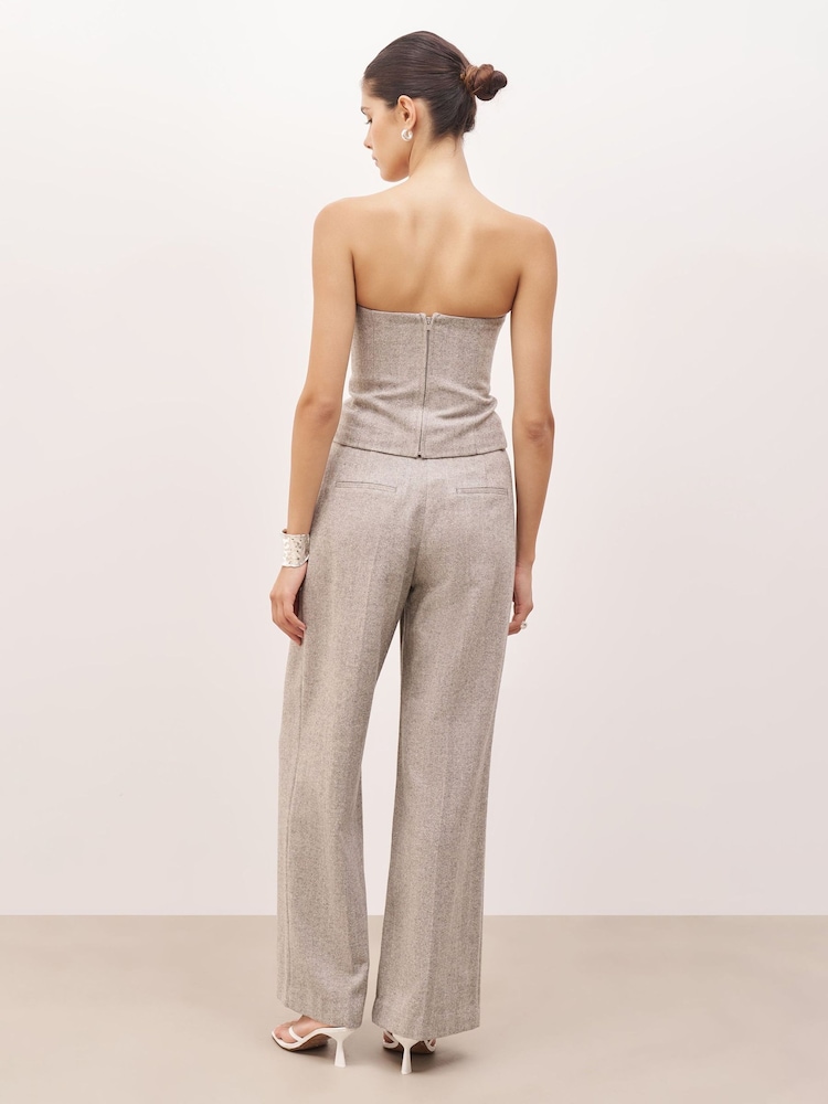 Because Of Alice Grey Herringbone Strapless Bodice Top - Image 3 of 6