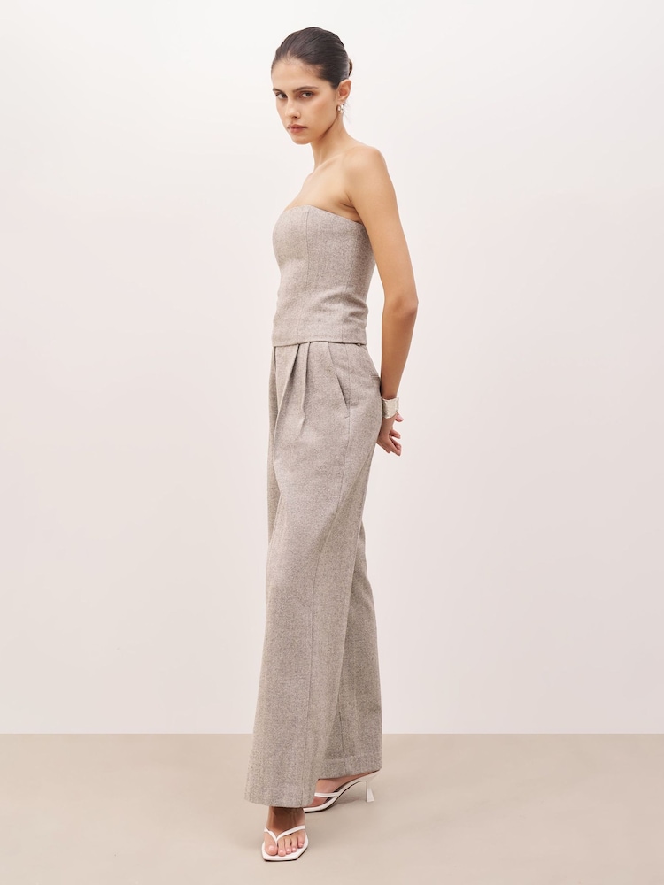 Because Of Alice Grey Herringbone Strapless Bodice Top - Image 4 of 6