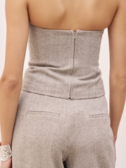 Because Of Alice Grey Herringbone Strapless Bodice Top - Image 6 of 6