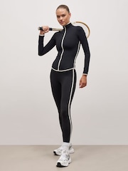 Because Of Alice Black Base Contrast Trim Zip Up Jacket - Image 1 of 6