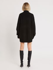 Because Of Alice Black Soft Brushed High Neck Jumper Dress - Image 2 of 6