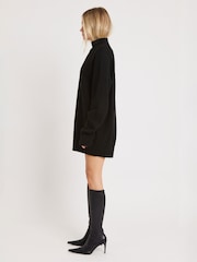 Because Of Alice Black Soft Brushed High Neck Jumper Dress - Image 4 of 6