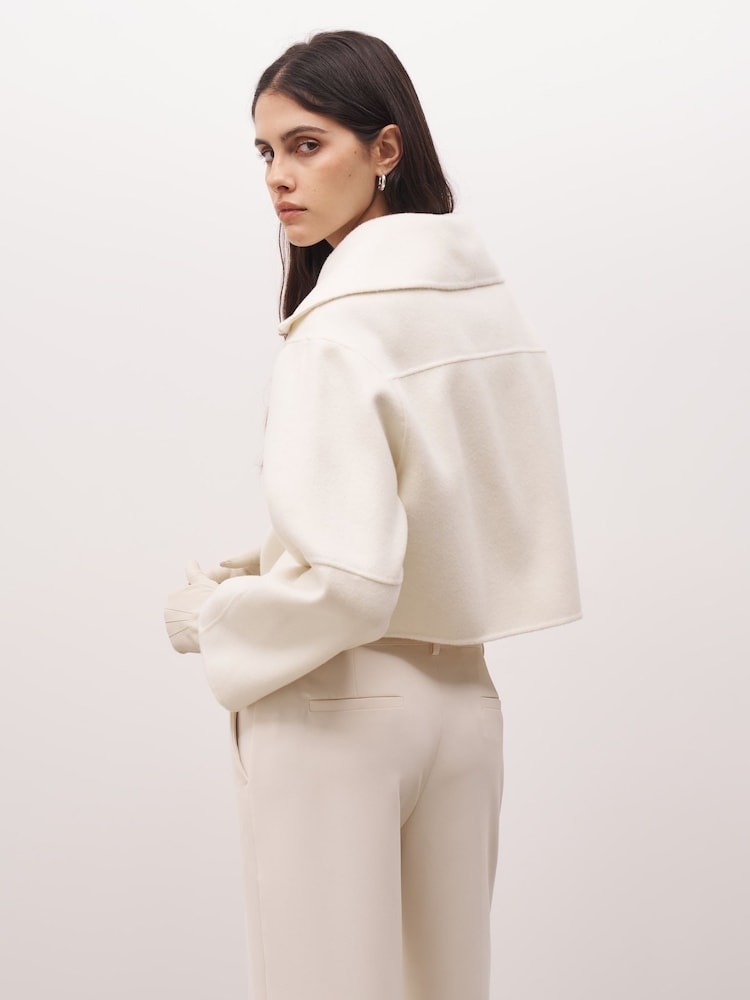 Because Of Alice Cream Double Faced Wool Cropped Jacket - Image 2 of 4