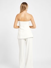 Because Of Alice White Strapless Peplum Bodice Top - Image 3 of 6