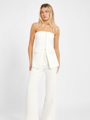 Because Of Alice White Strapless Peplum Bodice Top - Image 4 of 6