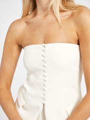 Because Of Alice White Strapless Peplum Bodice Top - Image 6 of 6