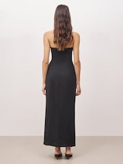 Because Of Alice Black Strapless Peplum Maxi Dress - Image 2 of 5