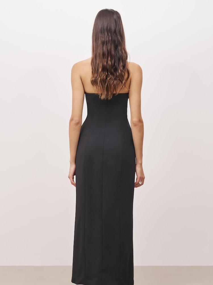 Because Of Alice Black Strapless Peplum Maxi Dress - Image 2 of 5