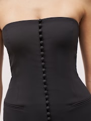 Because Of Alice Black Strapless Peplum Maxi Dress - Image 4 of 5