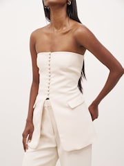 Because Of Alice Cream Strapless Peplum Bodice Top - Image 2 of 6