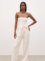 Because Of Alice Cream Strapless Peplum Bodice Top - Image 3 of 6