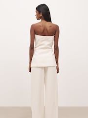 Because Of Alice Cream Strapless Peplum Bodice Top - Image 4 of 6