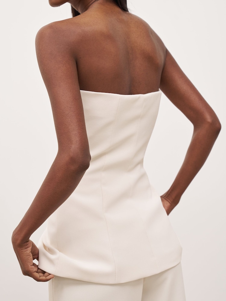 Because Of Alice Cream Strapless Peplum Bodice Top - Image 6 of 6