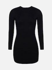 Because Of Alice Black Heavy Ribbed Longsleeve Mini Dress - Image 6 of 6