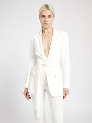 Because Of Alice White Classic Blazer With Belt - Image 1 of 6