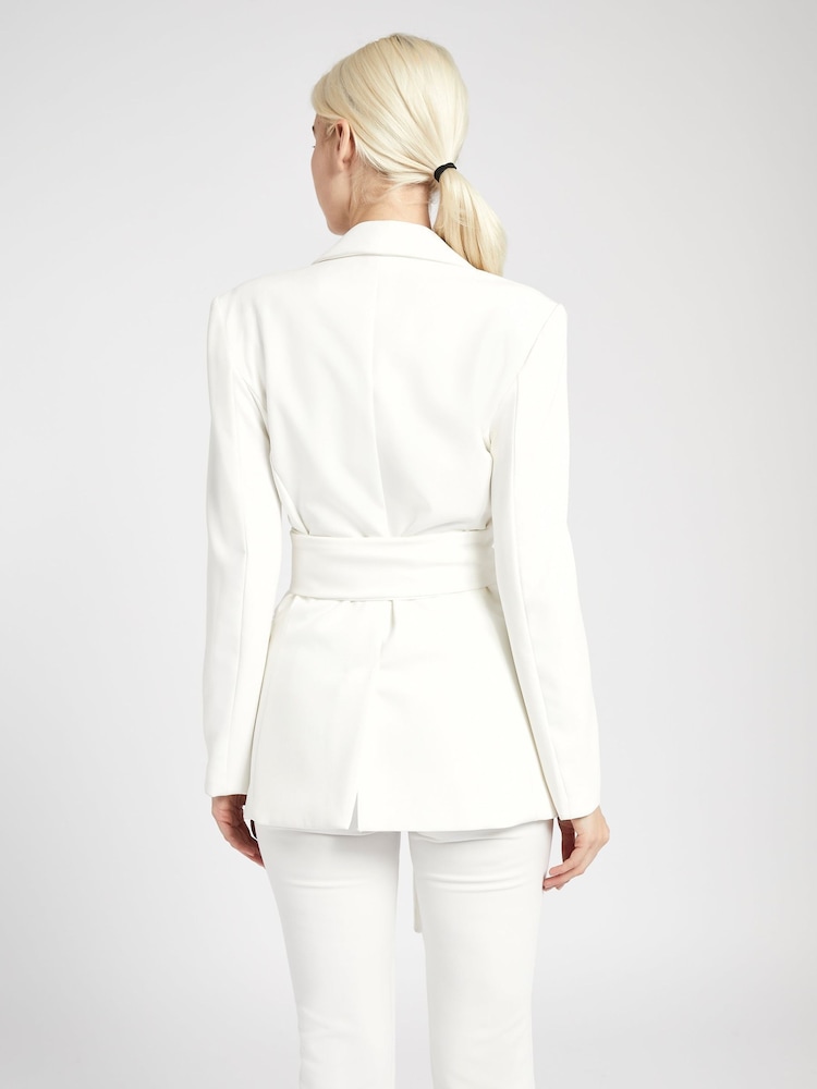 Because Of Alice White Classic Blazer With Belt - Image 2 of 6