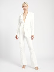 Because Of Alice White Classic Blazer With Belt - Image 3 of 6