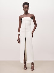Because Of Alice White Strapless Peplum Maxi Dress - Image 2 of 7