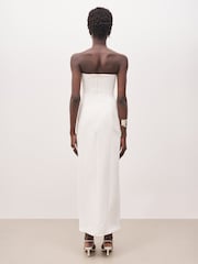 Because Of Alice White Strapless Peplum Maxi Dress - Image 3 of 7