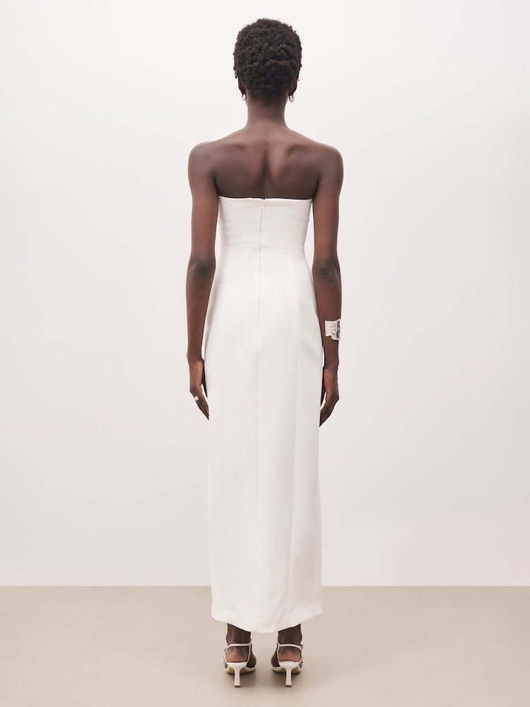 Because Of Alice White Strapless Peplum Maxi Dress - Image 3 of 7