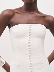 Because Of Alice White Strapless Peplum Maxi Dress - Image 6 of 7