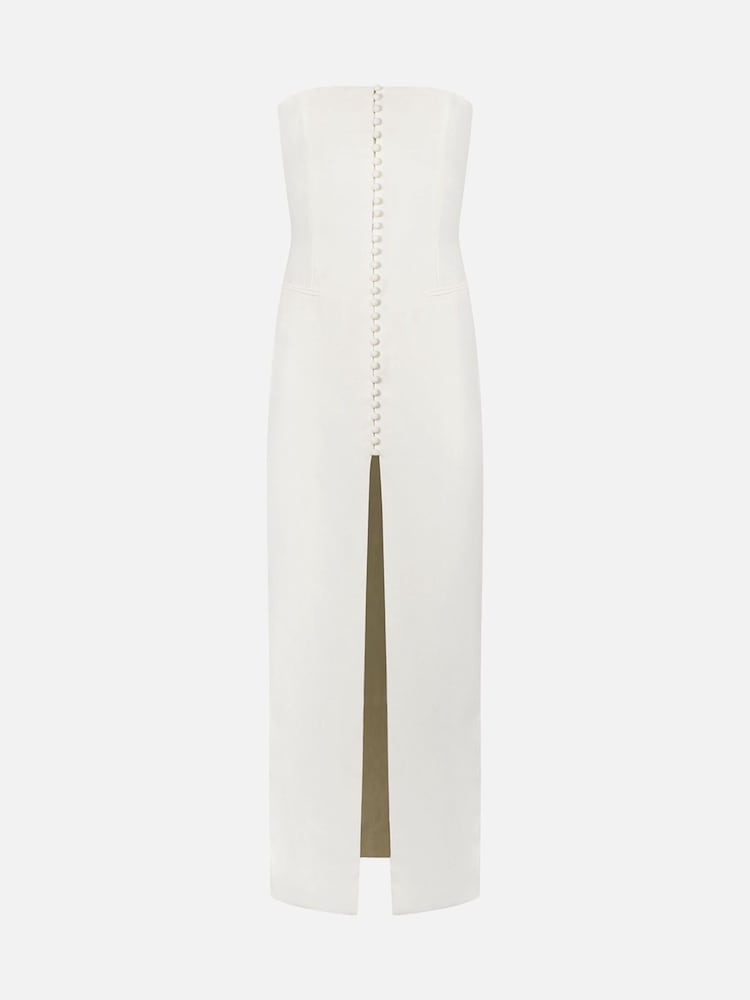 Because Of Alice White Strapless Peplum Maxi Dress - Image 7 of 7