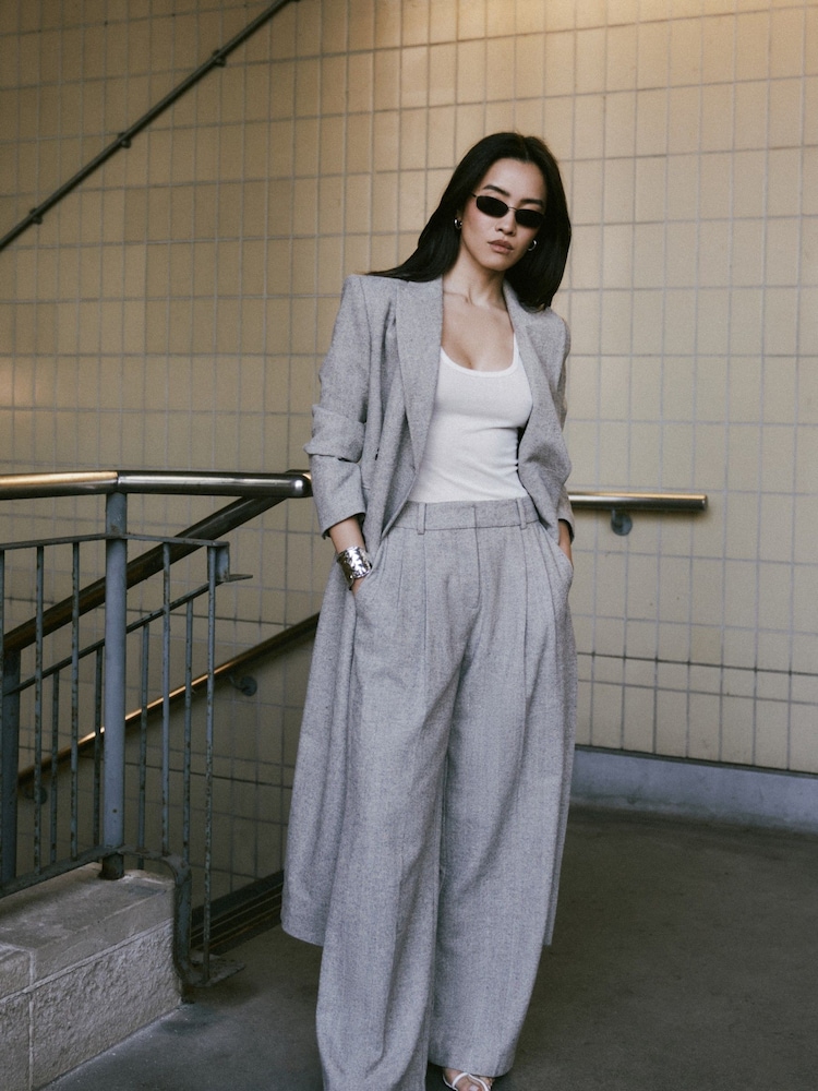 Because Of Alice Herringbone Wide Leg Trousers - Image 1 of 7