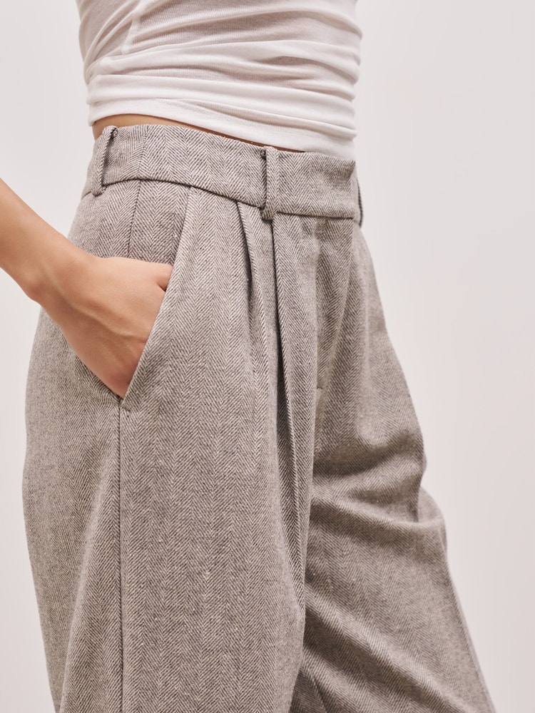 Because Of Alice Herringbone Wide Leg Trousers - Image 7 of 7