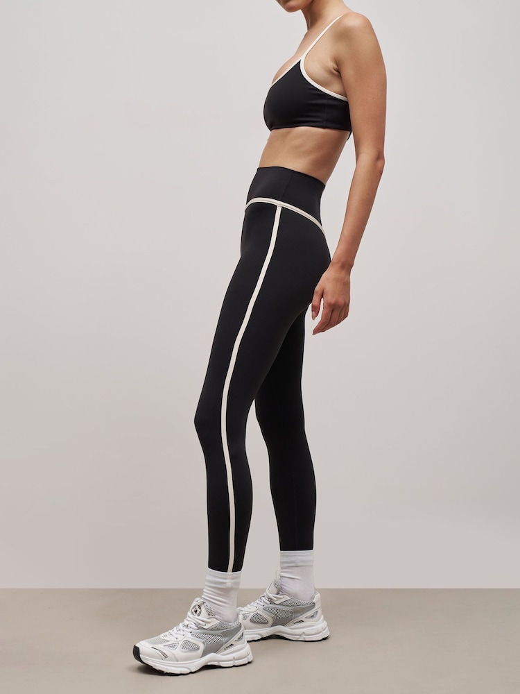 Because Of Alice Black Base Contrast Trim Leggings - Image 1 of 5