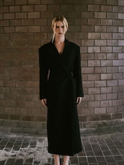 Because Of Alice Black Asymmetric Tailored Longline Coat - Image 1 of 7